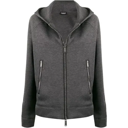 Grey Hoodie Sweater Textile D9Mj62680 , female, Sizes: M - Dsquared2 - Modalova