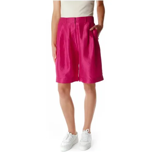 High-Waist Klassische Shorts mit Gürtelschlaufen , Damen, Größe: M - Munthe - Modalova