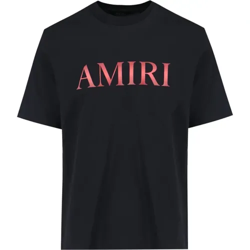 Schwarzes Logo T-Shirt mit Roten Details - Amiri - Modalova