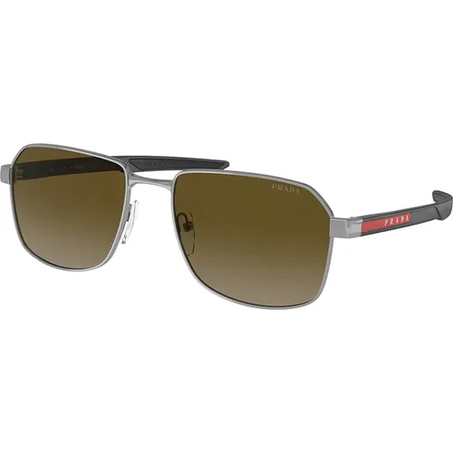 Metal Frame Sunglasses with Grey Gradient , male, Sizes: 57 MM - Prada - Modalova