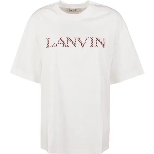 Embroidered Curb T-Shirt , female, Sizes: M, L - Lanvin - Modalova