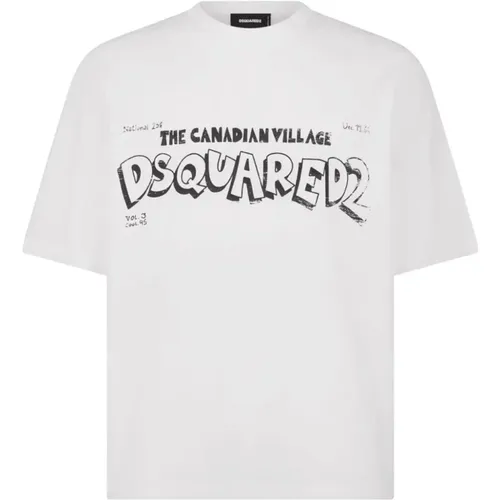Kanadisches Dorf T-Shirt , Herren, Größe: L - Dsquared2 - Modalova