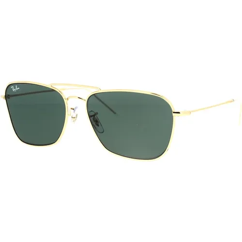 Reverse Unisex Sunglasses Gold Green , unisex, Sizes: 58 MM - Ray-Ban - Modalova