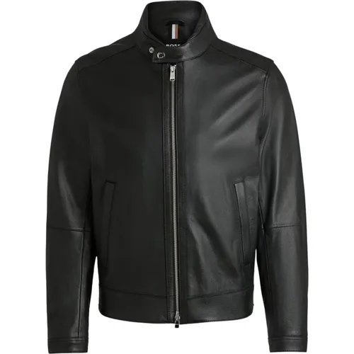 Herren Leder Bomberjacke Hugo Boss - Hugo Boss - Modalova