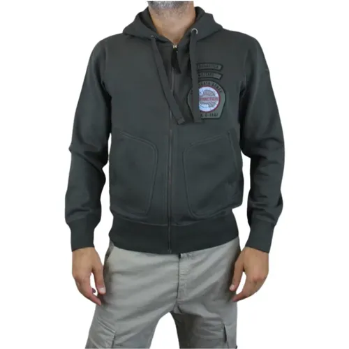 Hooded Zip-Up Sweater , male, Sizes: L, XL, M - aeronautica militare - Modalova