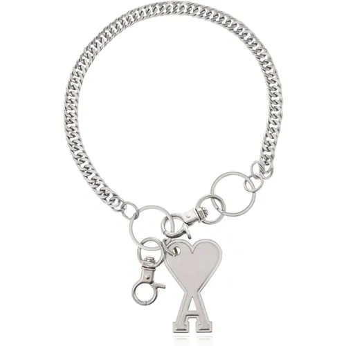 Schlüsselanhänger mit Kette und Logo , unisex, Größe: ONE Size - Ami Paris - Modalova