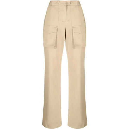 Cargohose mit hoher Taille , Damen, Größe: S - Ermanno Scervino - Modalova