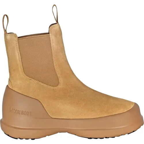 Wildleder Chelsea Boot Elastische Bänder Logo , Damen, Größe: 39 EU - moon boot - Modalova