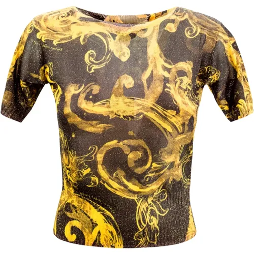 Baroque Print Lurex Sweater , female, Sizes: M, S, L - Versace Jeans Couture - Modalova