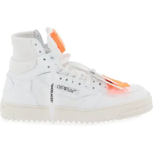 Off , Leather Sneakers with Fabric Inserts , male, Sizes: 6 UK, 8 UK, 9 UK, 11 UK, 10 UK, 7 UK, 12 UK - Off White - Modalova