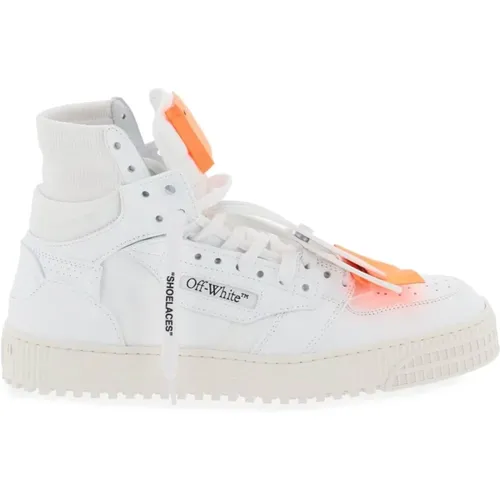Off , Leather Sneakers with Fabric Inserts , male, Sizes: 6 UK, 8 UK, 9 UK, 11 UK, 10 UK, 7 UK, 12 UK, 5 UK - Off White - Modalova
