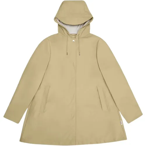 A-Line Waterproof Jacket in Sand Color , female, Sizes: XS, S, L - Rains - Modalova