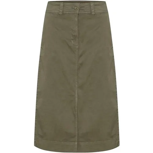 Olive A-line Midi Skirt , female, Sizes: 2XL, XL, L, XS, 2XS, M, 3XL, S - Part Two - Modalova