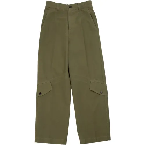 Khaki Weite Hose Wasserabweisend Baumwolle , Herren, Größe: M - Dries Van Noten - Modalova