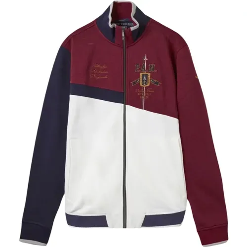 Color-block Zip Sweatshirt with Embroidery , male, Sizes: XL, L, 2XL - aeronautica militare - Modalova