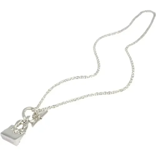 Pre-owned Silver necklaces , female, Sizes: ONE SIZE - Hermès Vintage - Modalova