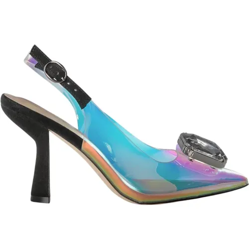 Clear Heeled Shoe with Square Ornament , female, Sizes: 6 UK, 3 UK, 5 UK, 4 UK, 8 UK, 7 UK - Alma en Pena - Modalova