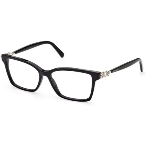 Schwarze Glänzende Fassung Stylische Brille , unisex, Größe: 54 MM - Swarovski - Modalova