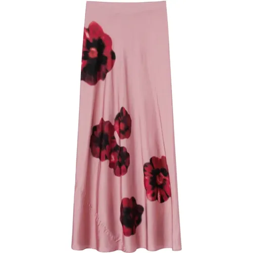 Blumiger Satin Maxi Rock PINKO - pinko - Modalova