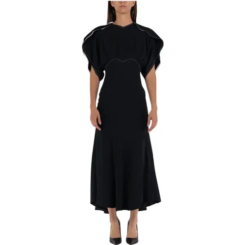 Gathered Dolman Midi Dress , female, Sizes: XS - Victoria Beckham - Modalova