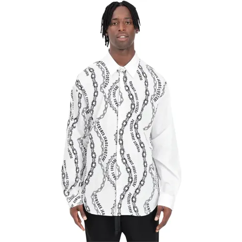 Elegantes weißes Hemd Chain Couture , Herren, Größe: M - Versace Jeans Couture - Modalova