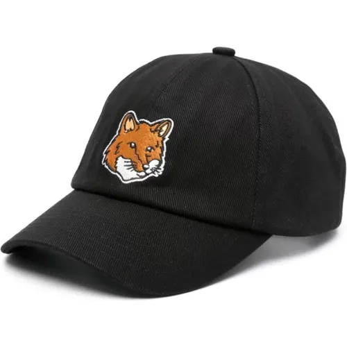 Embroidered Fox Logo Cap , male, Sizes: ONE SIZE - Maison Kitsuné - Modalova