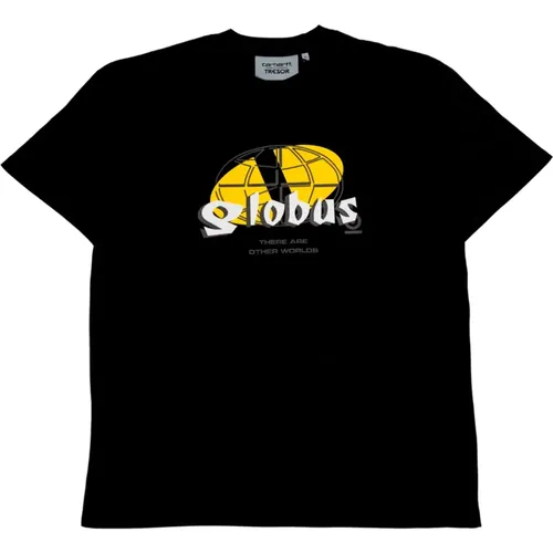 Globus T-Shirt aus schwarzer Baumwolle , Herren, Größe: L - Carhartt WIP - Modalova