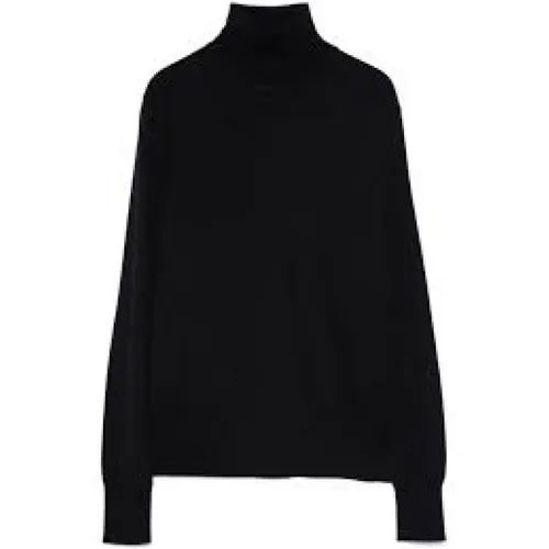 Schwarzer Merinowoll Rollkragenpullover , Damen, Größe: M - Forte Forte - Modalova