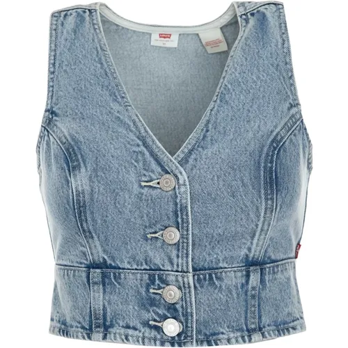 Denim Corset Top mit V-Ausschnitt Levi's - Levis - Modalova