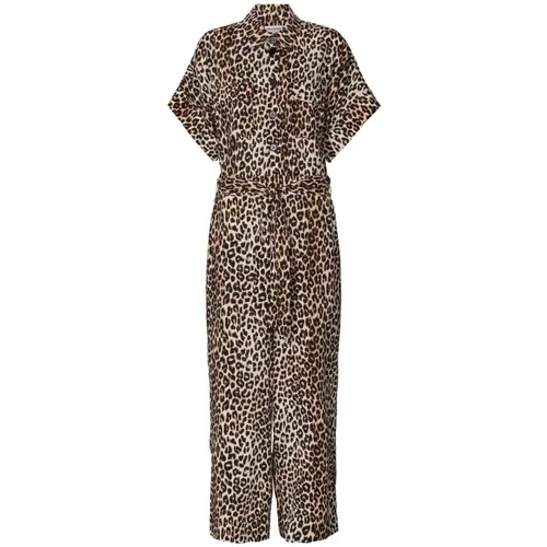 Leopard Print Mathilde Jumpsuit , Damen, Größe: XL - Lollys Laundry - Modalova