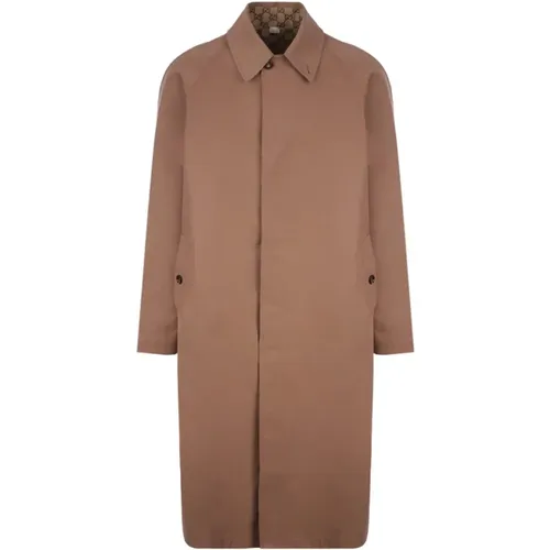Reversible Polyester and GG Canvas Coat , male, Sizes: M - Gucci - Modalova