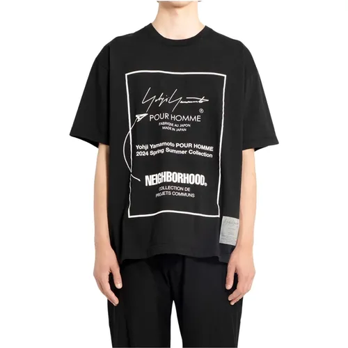 T-Shirts,Logo-Print Baumwoll T-Shirt - Yohji Yamamoto - Modalova
