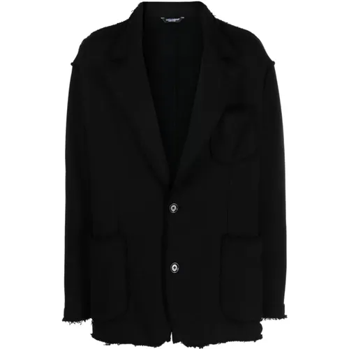 V-Neck Button Jacket , male, Sizes: L - Dolce & Gabbana - Modalova