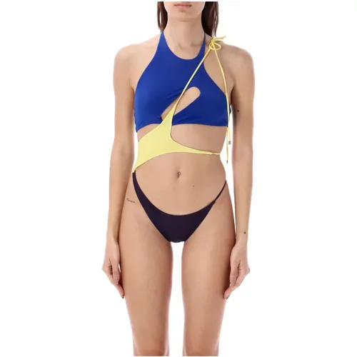 Color Block Cut Out One Piece Swimsuit , female, Sizes: S - The Attico - Modalova