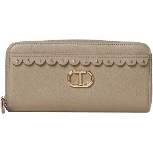 Square Design Continental Wallet with Stud Detail , female, Sizes: ONE SIZE - Twinset - Modalova