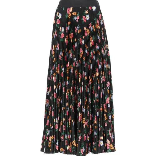 Floral Pleated Long Skirt , female, Sizes: XS - Msgm - Modalova
