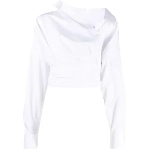 Wrap Shirt with V-Neckline , female, Sizes: S - alexander wang - Modalova