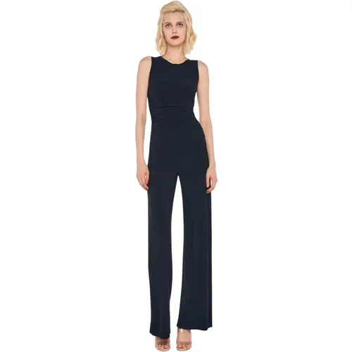 Schwarzer ärmelloser Jumpsuit mit weitem Bein , Damen, Größe: M - Norma Kamali - Modalova