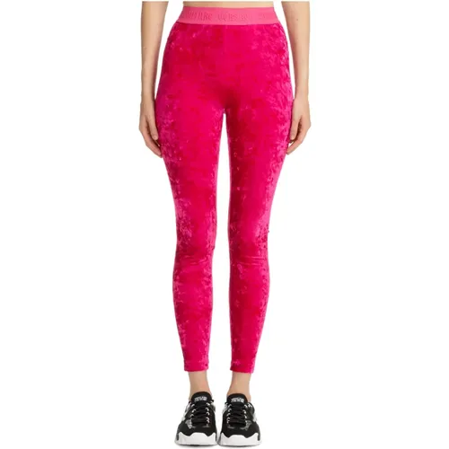 Bestickte Logo Legging , Damen, Größe: S - Versace Jeans Couture - Modalova