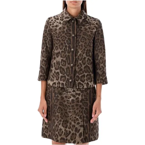 Leopard Formelle Jacke - Damenbekleidung - Dolce & Gabbana - Modalova