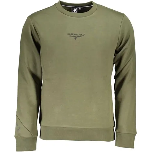 Grüner Fleece-Sweatshirt mit Logo-Print , Herren, Größe: 3XL - U.S. Polo Assn. - Modalova