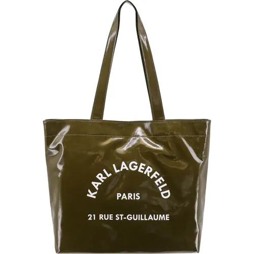 Grüne Schultertasche mit Druckknopfverschluss , Damen, Größe: ONE Size - Karl Lagerfeld - Modalova
