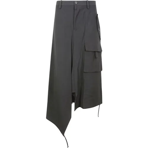 R-String Hem Skirt , female, Sizes: M - Yohji Yamamoto - Modalova