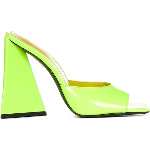 Yellow Patent Pyramid Heel Sandals , female, Sizes: 4 UK, 3 UK, 5 UK - The Attico - Modalova