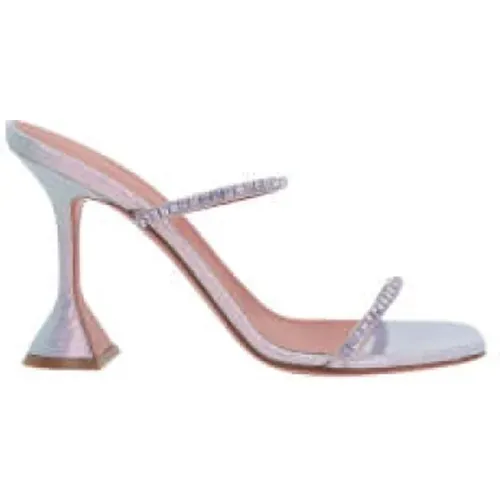 Glitter Coated Lilac Sandals , female, Sizes: 5 UK - Amina Muaddi - Modalova