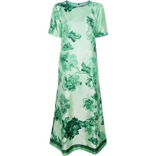 Floral Print Silk Dress , female, Sizes: XS, S - F.r.s For Restless Sleepers - Modalova