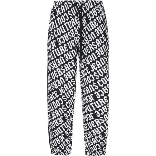 Logo Print Cotton Trousers , male, Sizes: M - Versace Jeans Couture - Modalova