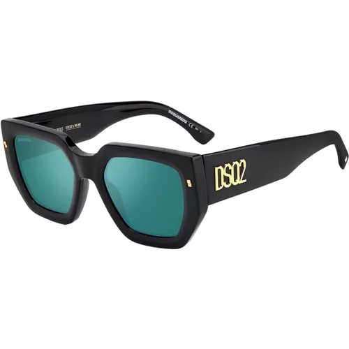 Schwarze/Grüne Sonnenbrille , unisex, Größe: 53 MM - Dsquared2 - Modalova