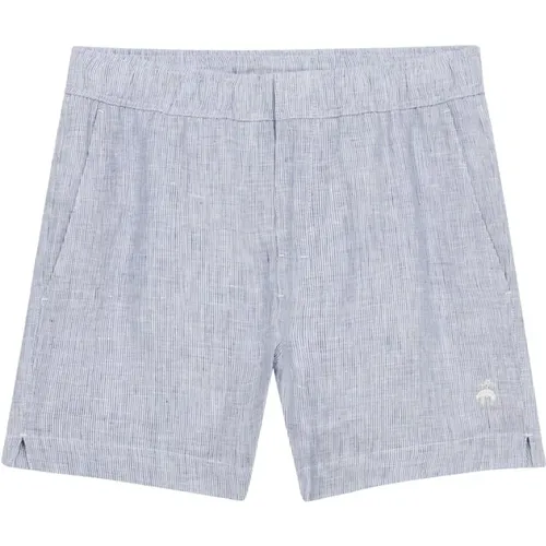 Marine Leinen Shorts , Herren, Größe: M - Brooks Brothers - Modalova