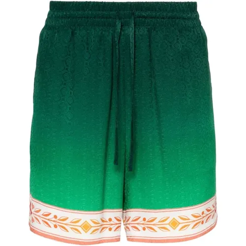 Monogram Silk Shorts , male, Sizes: S, M - Casablanca - Modalova